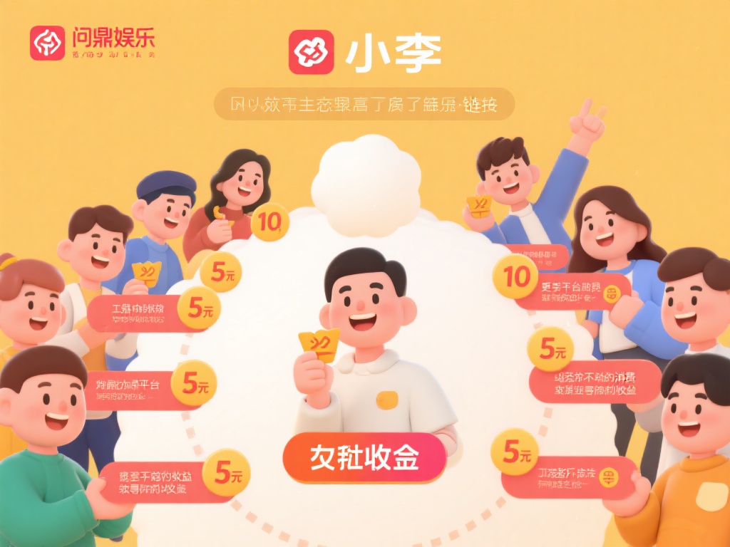 举个例子，小李通过社交媒体分享了问鼎娱乐的链接，成